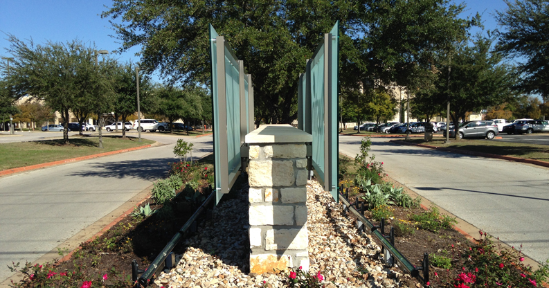 monument sign end view