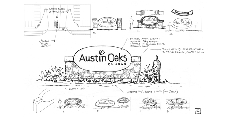 Austin Oaks monument concept