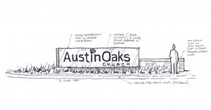 Austin Oaks monument sketch