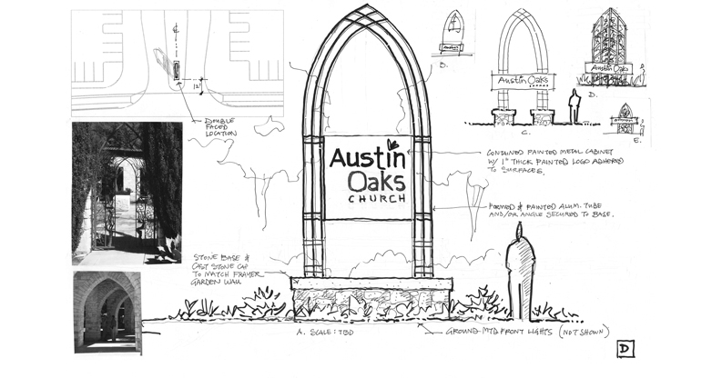 Austin Oaks monument concept
