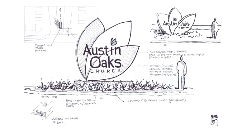 Austin Oaks monument concept
