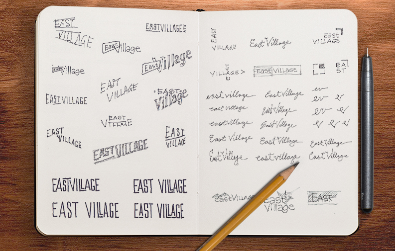 east-village-logo-concept-sketches