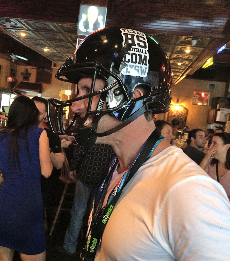 guy in football helmet